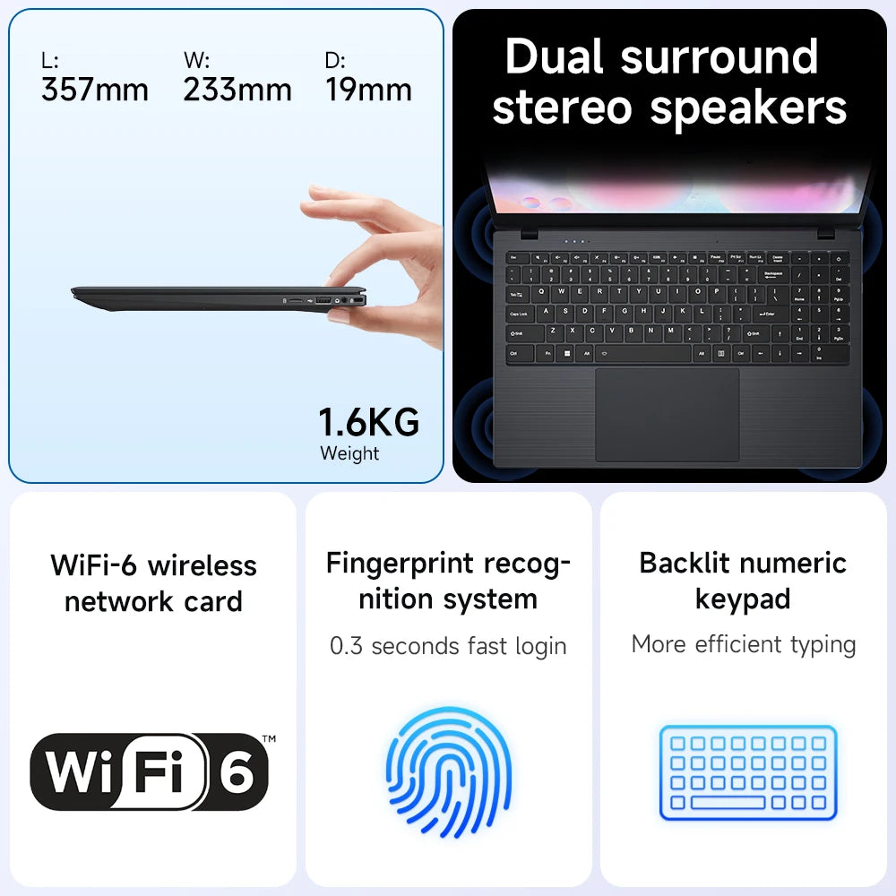 16GB RAM 512GB Ssd 1TB Intel I5 Laptop Computer  2.0MP hd 1080P 15.6inch IPS Laptop Business Cheap Gaming Laptop