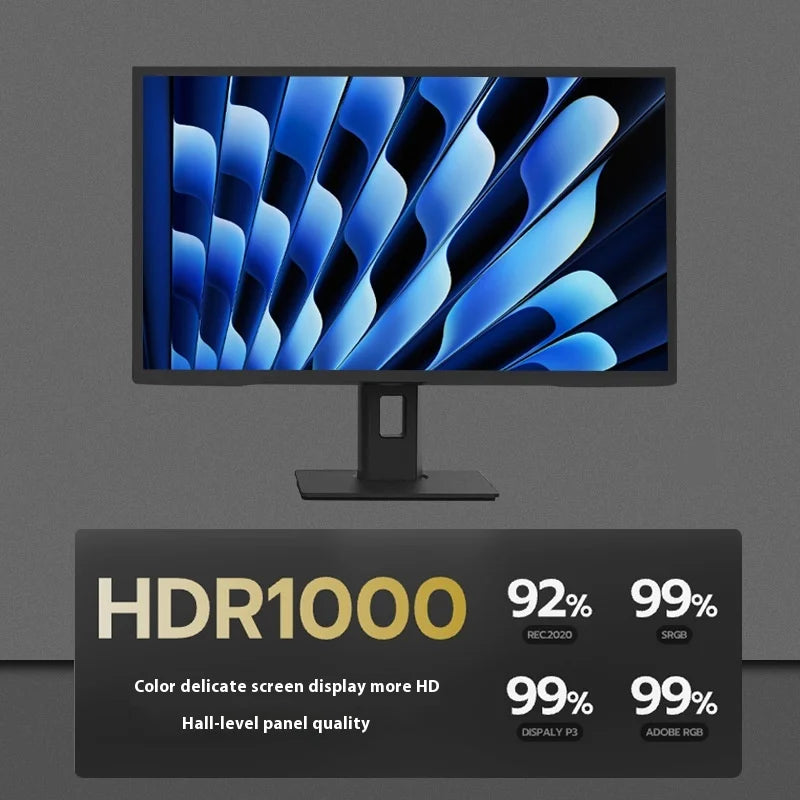 27-Inch 5K 60HZ QLED Quantum Dot Monitor HDR1000 Nits Rotatable IPS Screen DP Interface Desktop Computer Gaming Monitor