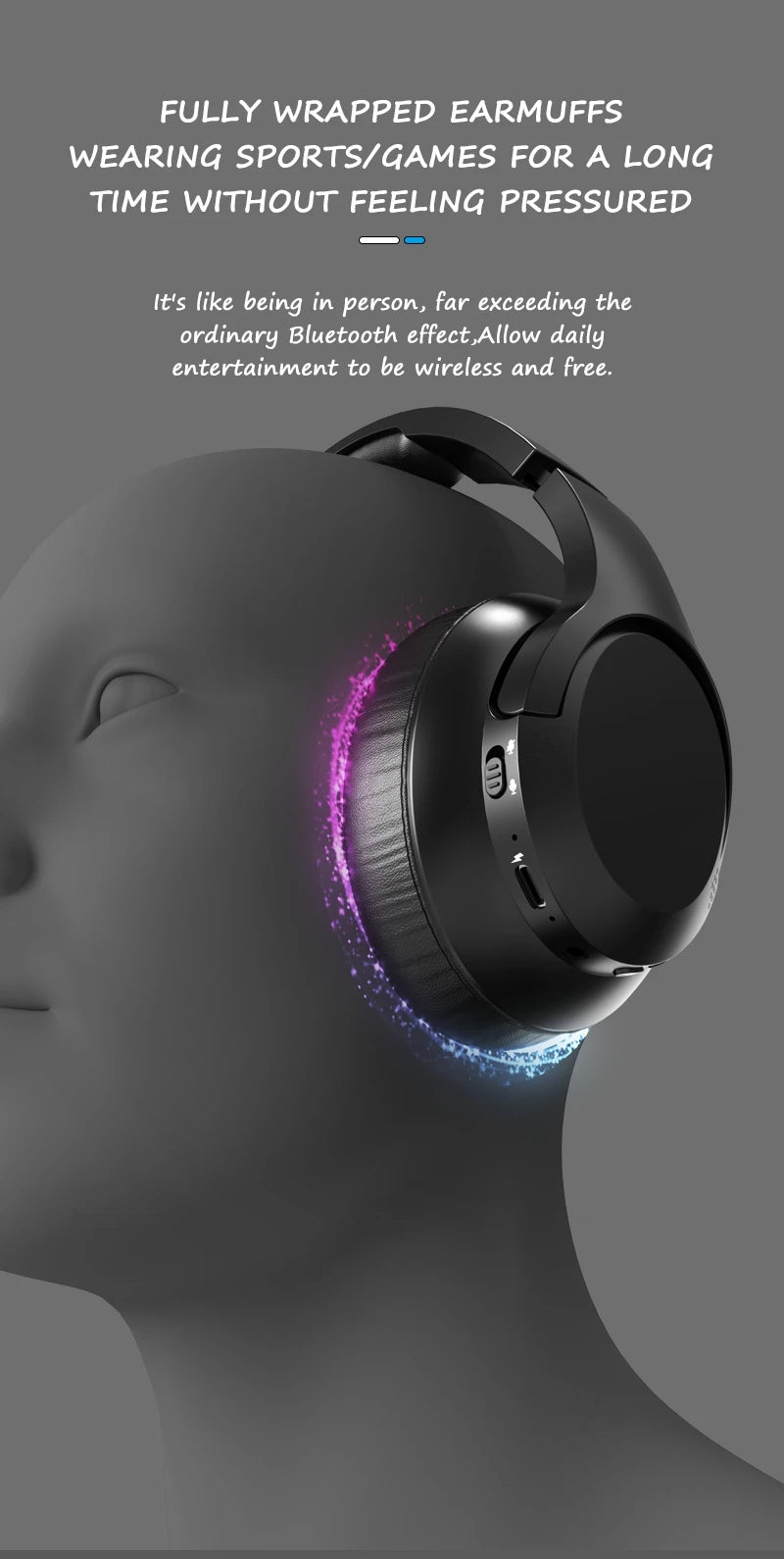 LDON L839 Bluetooth 5.3 Earphones Headphones Foldable Gaming Headset Sport Headphone with Mic Music Earbuds